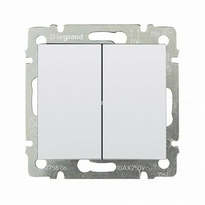 Переключатель 2-клавишный Legrand Valena Classic BD-1213604