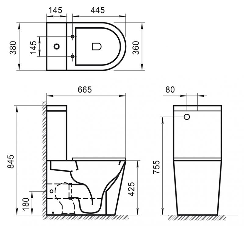 Чаша напольного унитаза BelBagno SFERA-R BB2141CPR