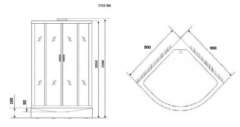 Душевая кабина Niagara Luxe NG-7715WBK 90x90