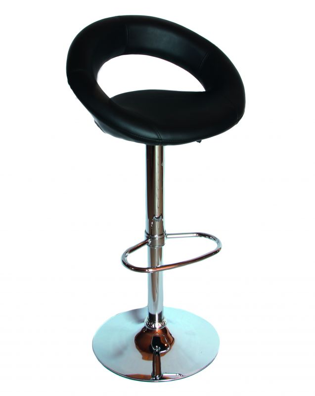 Барный стул Dobrin 5001-LM MIRA,  цвет сиденья черный, цвет основания хром