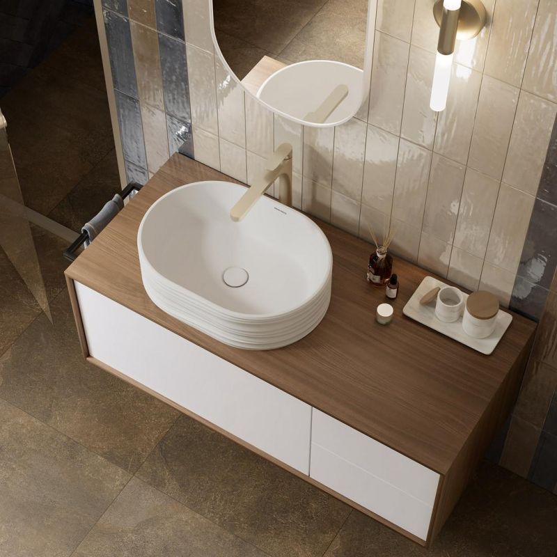 Раковина накладная Kerama Marazzi Artbasin Sabbia 50 SA.wb.50\WHT.M, 53 см фото 7