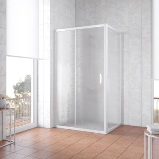 Душевой уголок Vegas Glass ZP+ZPV 150х90 01 02, профиль белый, стекло шиншилла