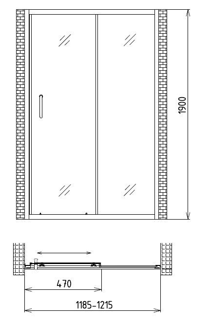 Душевая дверь в нишу Gemy Victoria S30191A 120 см фото 3