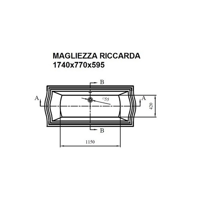 Акриловая ванна Magliezza Riccarda-cr (174х77) фото 3