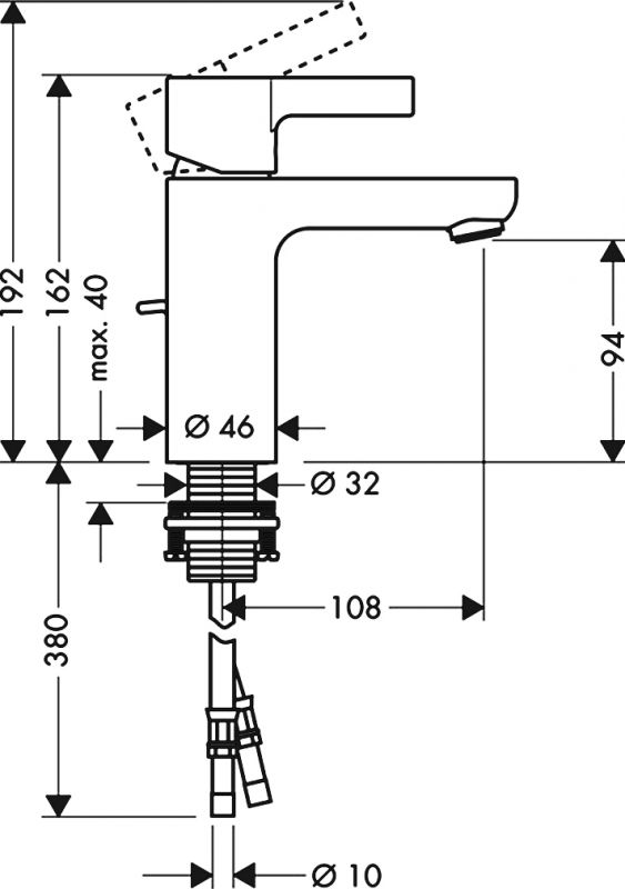 Смеситель Hansgrohe Metris S 31060000 для раковины фото 3