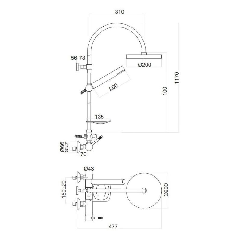 Душевая система Webert Rimini RI870105740, белый матовый