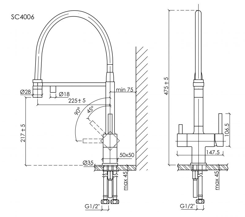 Смеситель для кухни SANCOS Moro SC4006CH