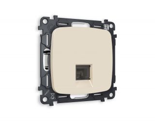 Комплект механизма компьютерной розетки Ambrella Volt OMEGA Бежевый матовый RJ-45(8P8C) CAT6 с шторкой (OP3320, VM188) MO332010
