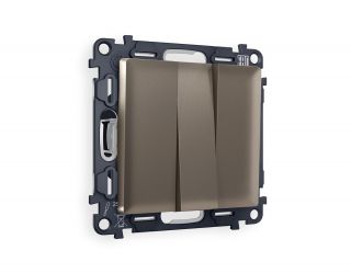 Комплект механизма 3-кл выключателя Ambrella Volt ALFA Темная бронза матовый 10A-250V (AP6350, VM133) MA635010