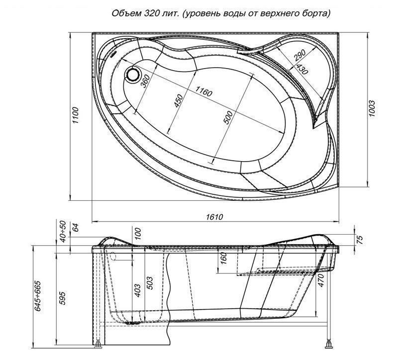 Акриловая ванна Aquanet Jamaica 00205503 160x100 R