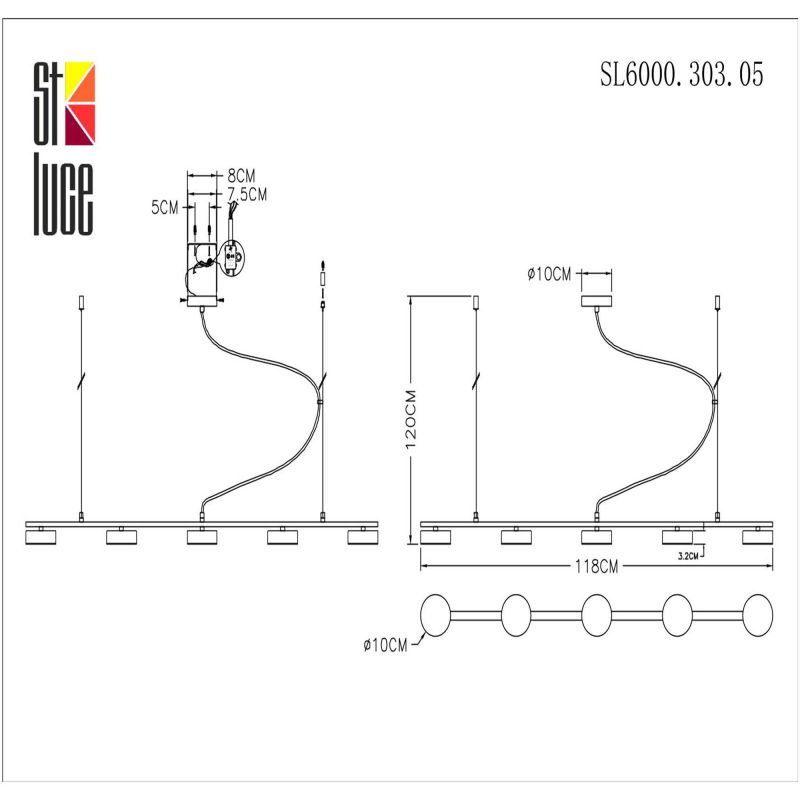 Светильник подвесной ST LUCE PANCES SL6000.303.05 фото 10