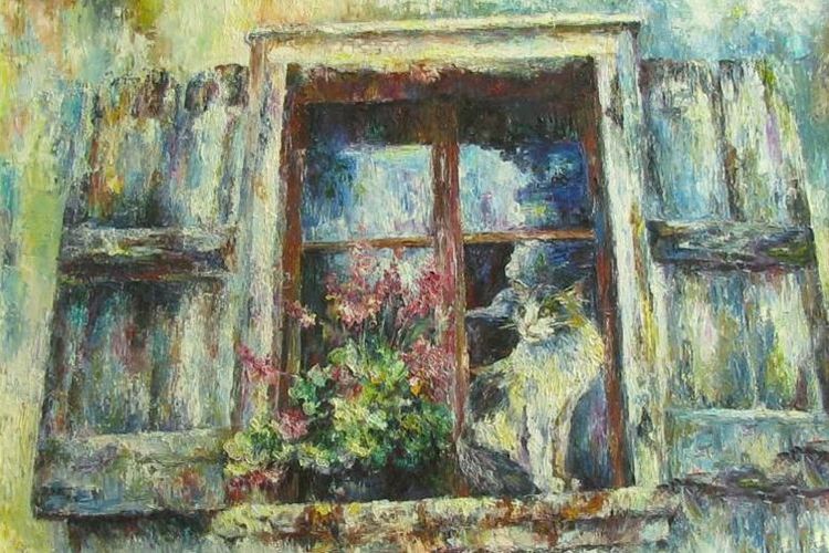 Картина "Кот на окошке" Ирина Круглова
