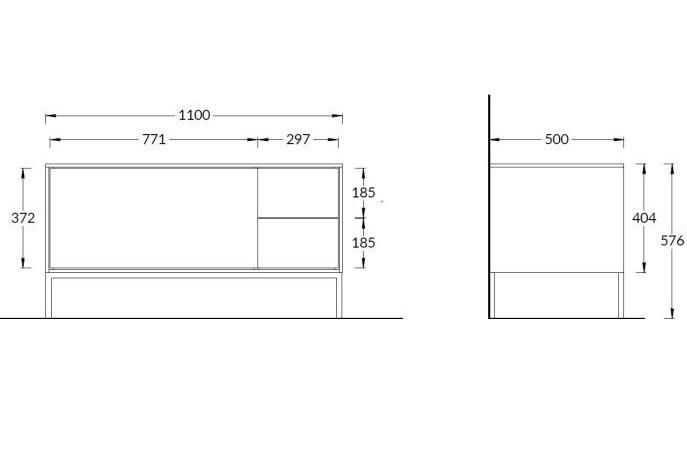 Тумба подвесная Kerama Marazzi Atollo 110, 110 см, деревянная