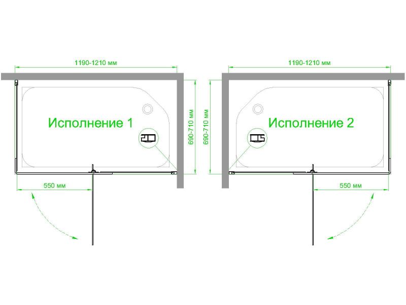 Душевой уголок Royal Bath  RBHPVD-C-BL, 120х70 см фото 4