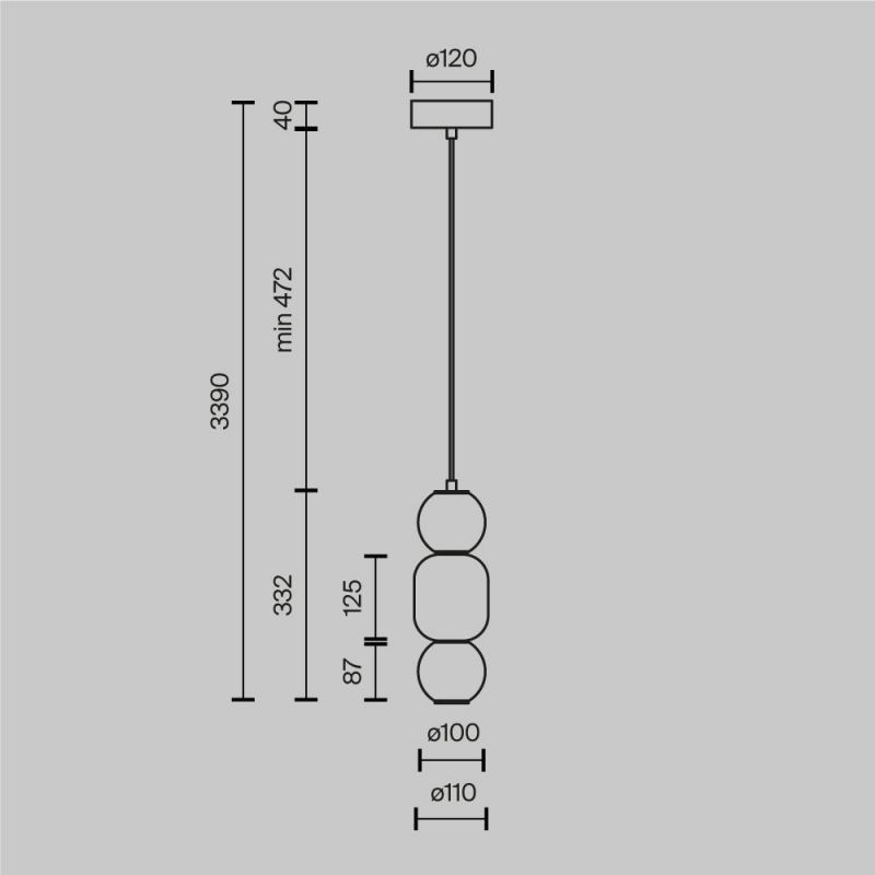 Подвесной светильник Maytoni Drop 220-240V 16W IP20 3000K MOD273PL-L16G3K фото 2