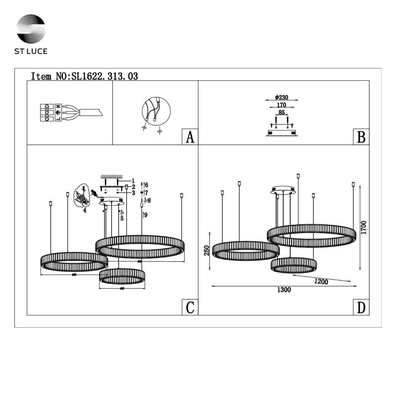 Люстра подвесная ST Luce Tivoli SL1622.313.03