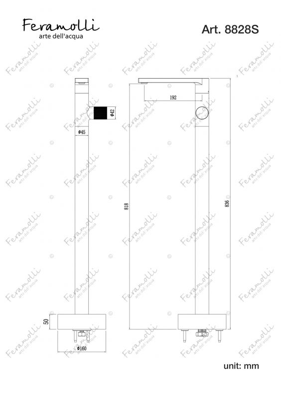 Напольный смеситель для раковины Feramolli NS8828S черный фото 2