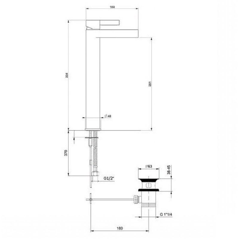 Смеситель для раковины Webert DoReMi DR830402560, черный