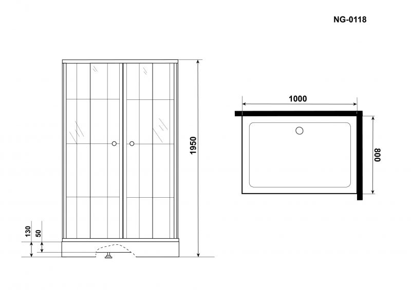 Душевой уголок Niagara Nova NG-0118-14, 100х80 см