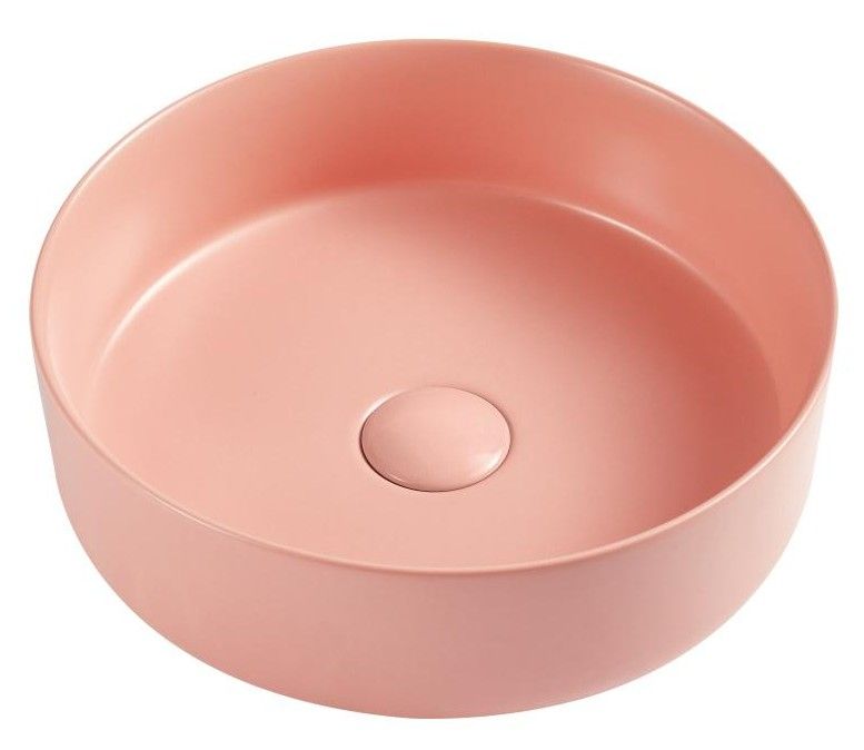 Раковина накладная D&K Matrix DT1391504, 35,5 см, розовая матовая фото 1