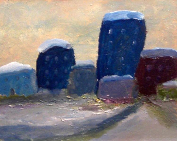 Картина "Зимний городок" 50x40 Желнов Николай