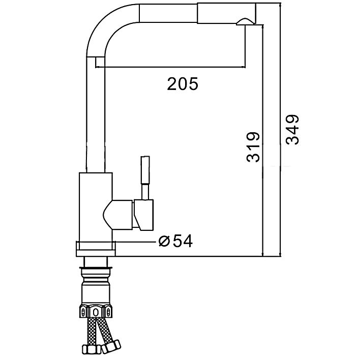 Смеситель для кухни KitKraken  KILDE.7024 Graphite