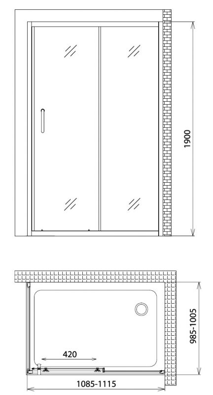 Душевой уголок Gemy Victoria 110x100, S30191D-A100