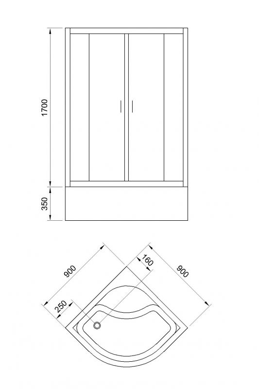 Душевой угол Royal Bath  CK RB90CK-C-CH