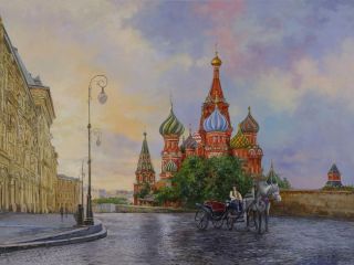 Картина "Утро над Москвой" Эдуард Панов