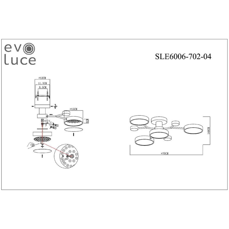 Светильник потолочный Evoluce FAEMA SLE6006-702-04