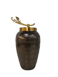 Ваза керамическая с крышкой IST-060, 11,5х30 см, коричневый IST-060casa