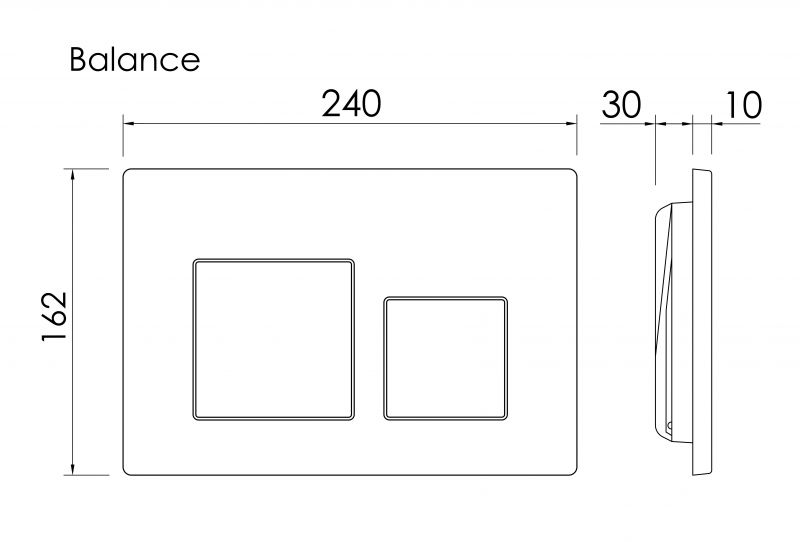 Кнопка смыва Ceramica Nova Balance/Square CN12-002MB, черная матовая фото 2