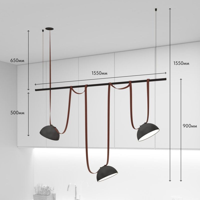 Комплект ременной трековой системы Denkirs Belty SET на штанге Rod LED 72W белый (дневной) DK55SET05-01-BR фото 5