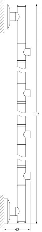 Штанга настенная для 4-х аксессуаров 95 cm FBS Standard STA 076