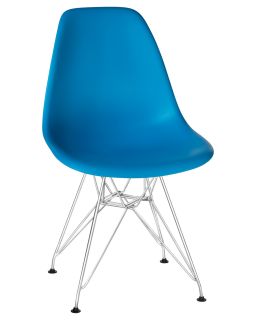 Стул Dobrin 638APP-LMZL DSR, цвет сиденья голубой (BE-02), цвет основания хромированная сталь