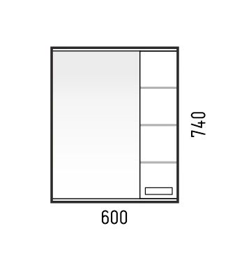 Зеркальный шкаф Corozo Денвер SD-00000533 60х75 см с подсветкой