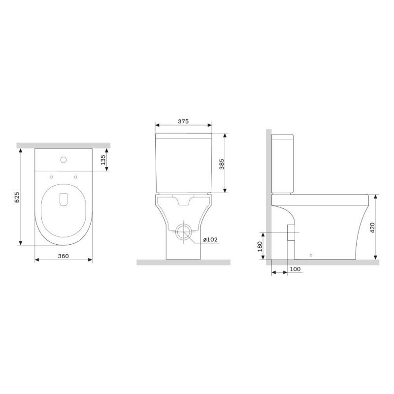 Унитаз-компакт Damixa Skyline DX35C8600SC с микролифтом