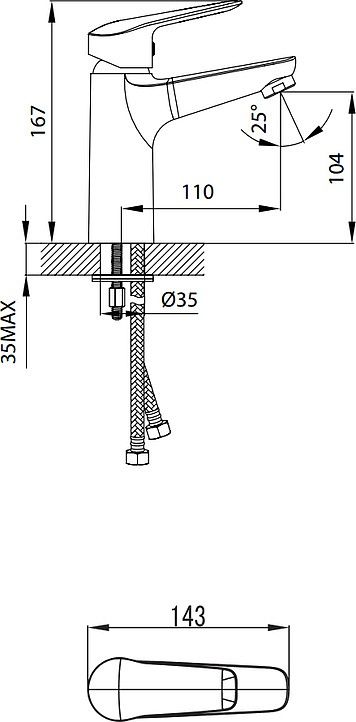 Смеситель для раковины Iddis Torr TORSB00i01