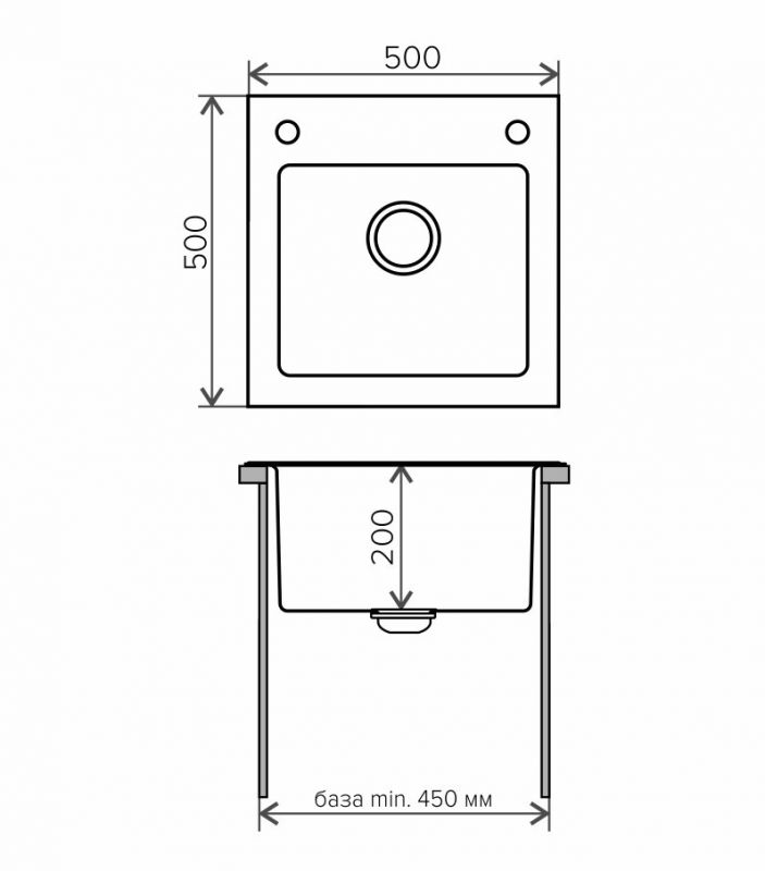 Мойка кухонная Tolero Ceramic Glass TG-500 Чёрная