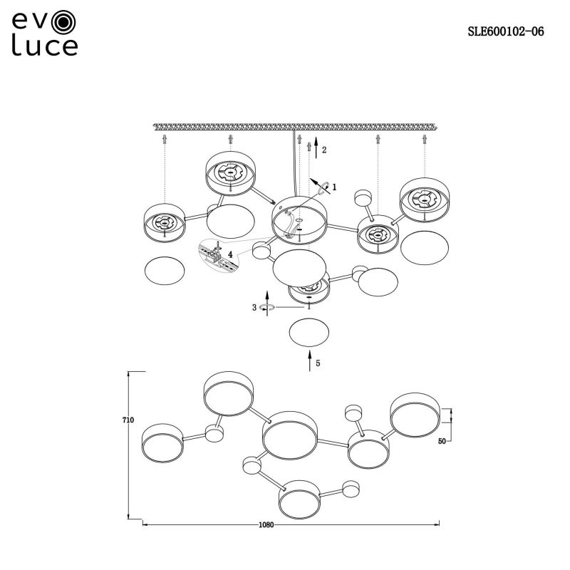 Светильник потолочный Evoluce Dossena SLE600102-06