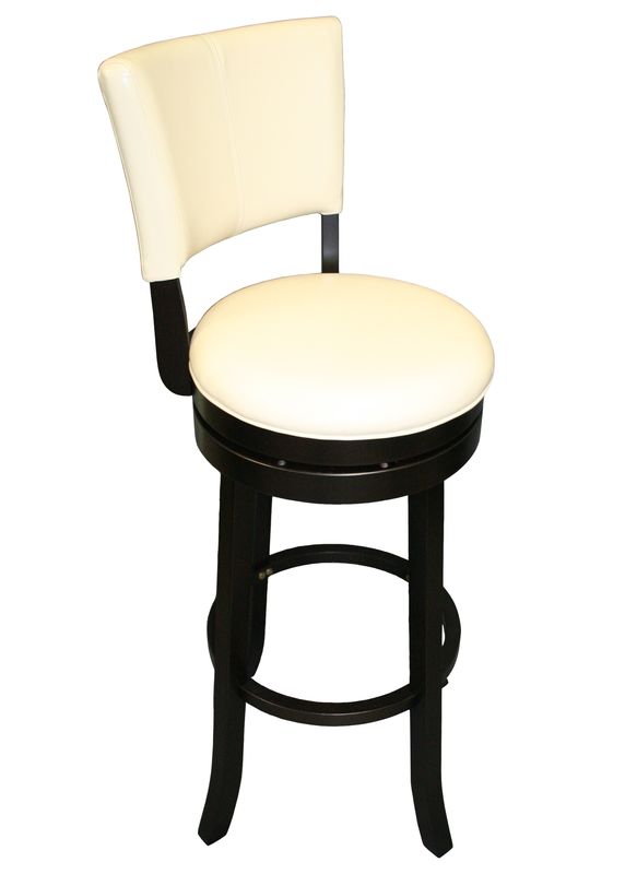 Барный стул Dobrin 9090-LMU JOHN BAR, цвет сиденья кремовый, цвет дерева капучино