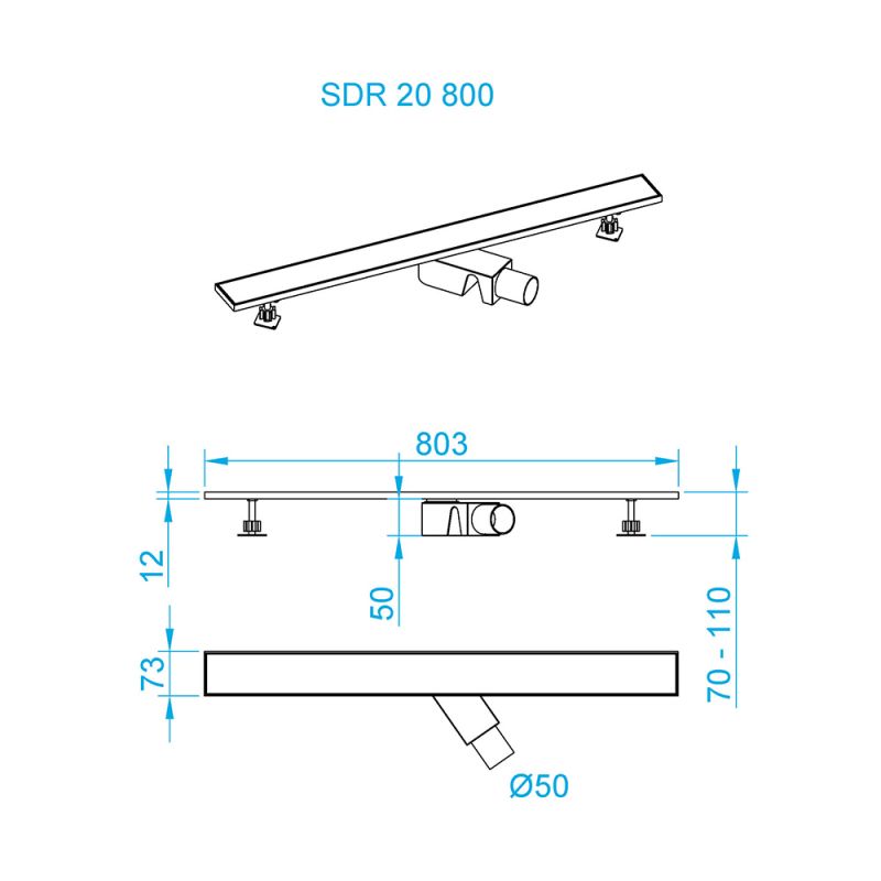 Душевой лоток RGW Shower Drain SDR-20B (800)