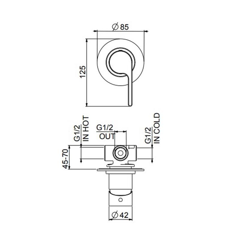 Смеситель для душа встраиваемый Webert DoReMi DR880101345, никель фото 3