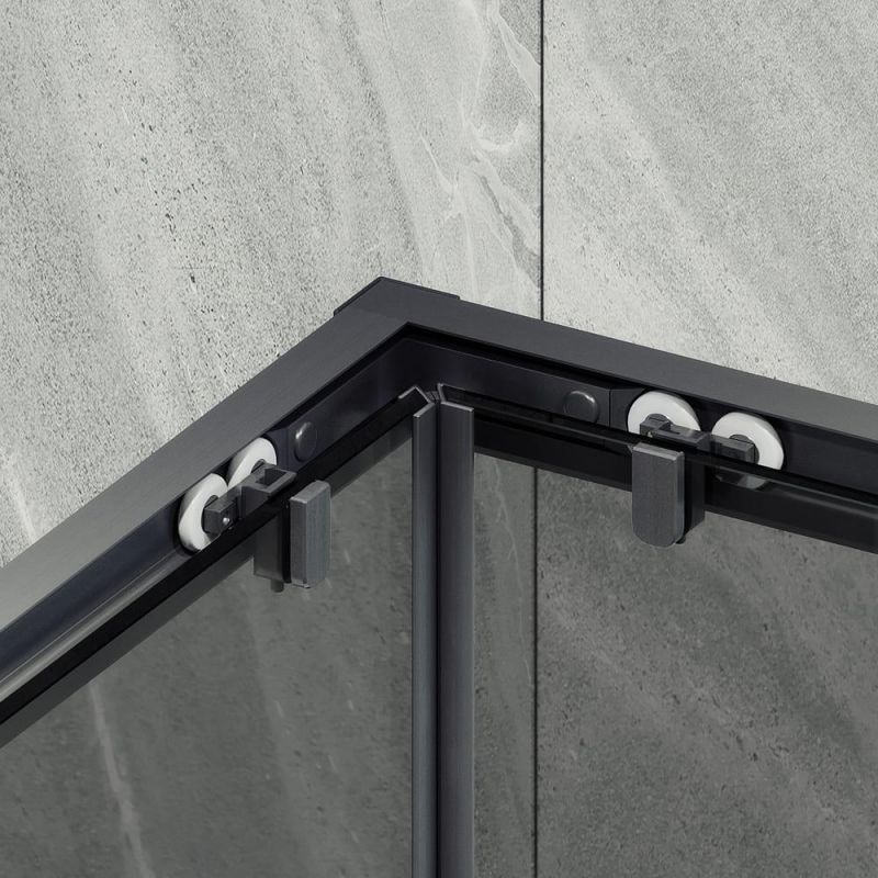 Душевой уголок MaybachGlass MGY-1328-6, 90х90 см, профиль черный, стекло тонированное фото 6