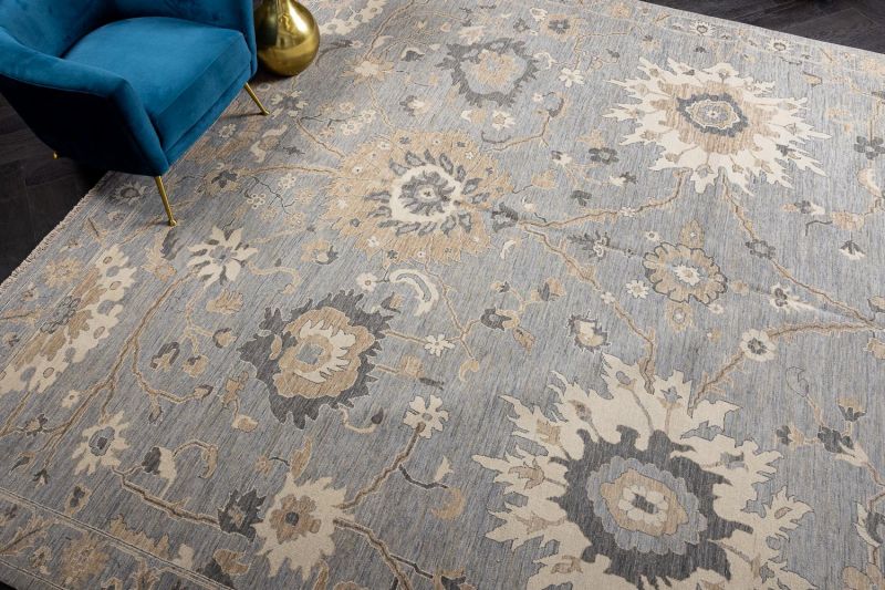 Индийский ковер из шерсти Carpet «OUSHAK CLASSIC» MB-1A-D.BLUE 309 x 407 см фото 4