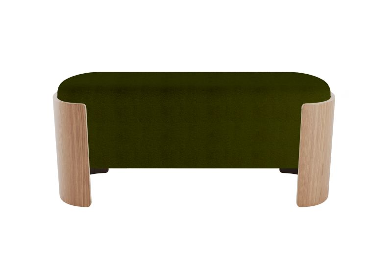 Банкетка Ellipsefurniture Lagom 100 см (зеленый, натуральный дуб) LG010309500201 фото 1