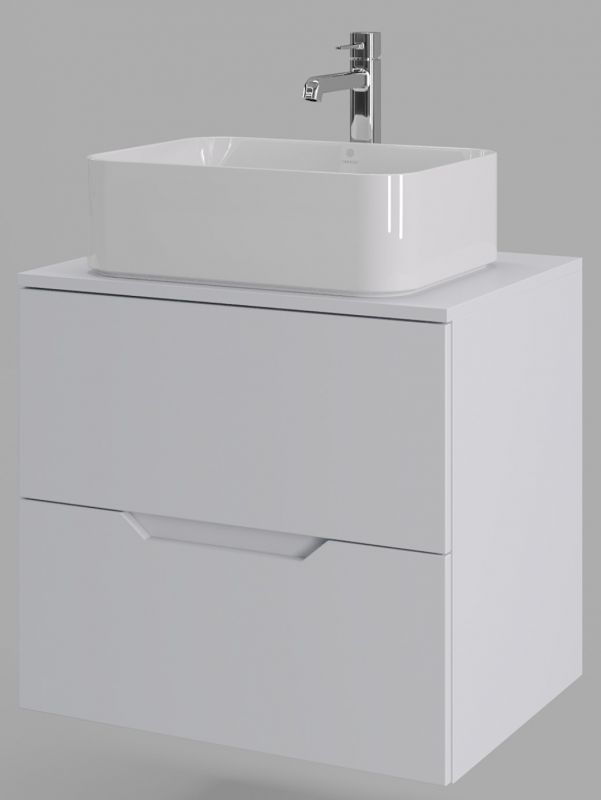Тумба подвесная с раковиной Orange Line Li-60TuwMDF+B02-460W, 60 см фото 1