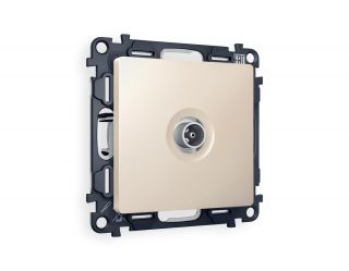 Комплект механизма TV розетки оконечной Ambrella Volt ALFA Бежевый матовый 50-870 MHz 1dB (AP3330, VM202) MA333010