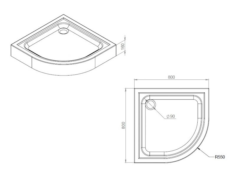 Поддон AM.PM Gem W90T-401-080W