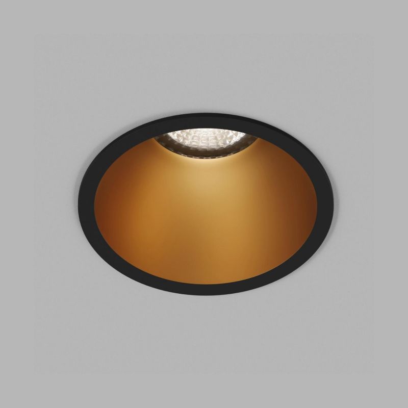 Встраиваемый светильник Denkirs IP 20, 10 Вт, GU5.3, LED, черный/золотой, пластик DK3026-BG фото 1